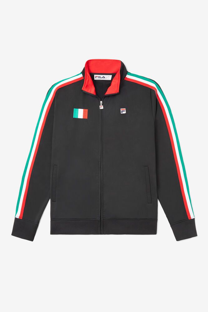 Fila Jacket Mens Black Italy Track - Ireland 03294-VWYR